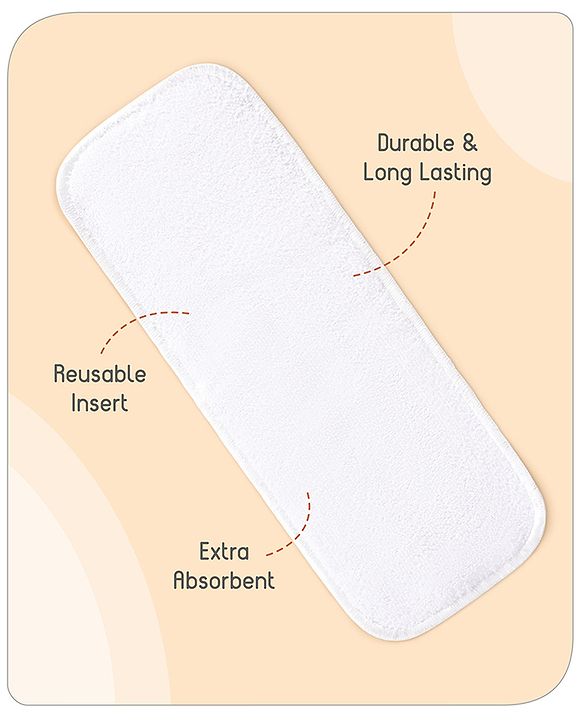 Babyhug Free Size Reusable Cloth Diaper With Inserts & Contrast Flap Pack of 5 - Multicolour