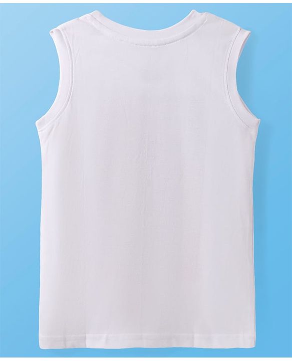 Pine Kids Cotton Knit Sleeveless Tank T-Shirts with Beach Theme & Take it Easy Text Print Pack of 5 - Black Purple & Orange