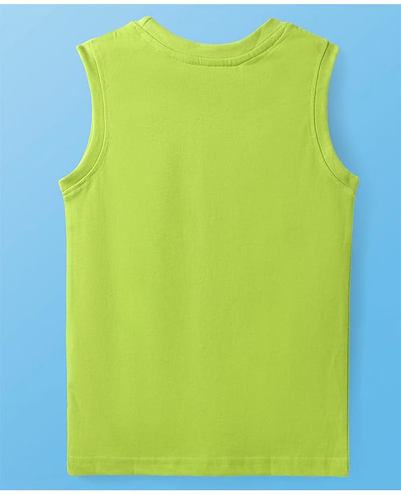 Pine Kids Cotton Knit Sleeveless Tank T-Shirts with Beach Theme & Take it Easy Text Print Pack of 5 - Black Purple & Orange