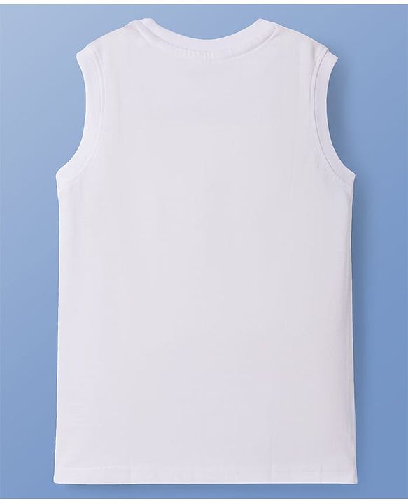 Pine Kids Cotton Knit Sleeveless Tank T-Shirts with Cool Dude Text Print Pack Of 5 - White Navy Blue & Lilac