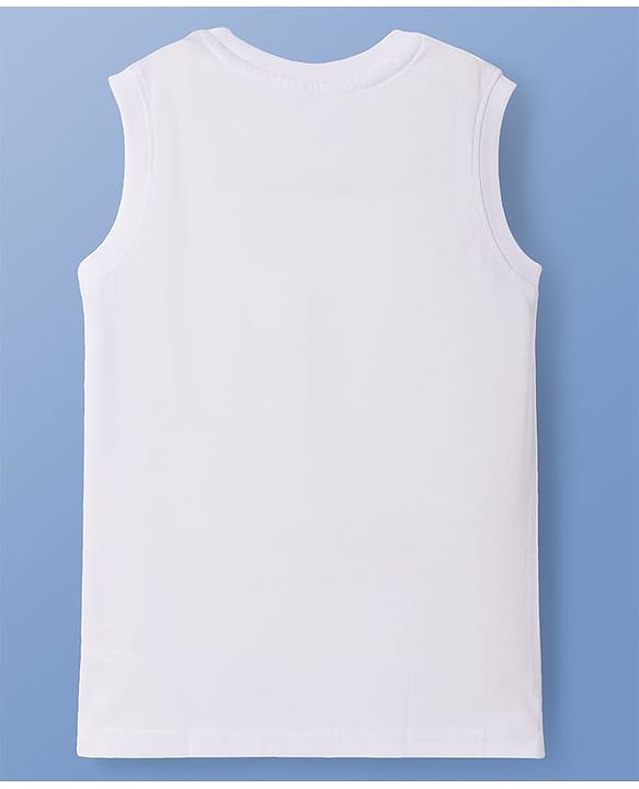 Pine Kids Cotton Knit Sleeveless Tank T-Shirts with Cool Dude Text Print Pack Of 5 - White Navy Blue & Lilac