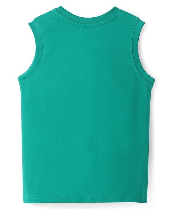 Pine Kids Cotton Knit Sleeveless Tank T-Shirts with Sport Theme & Future is You Print Pack of 5 - Black Purple & Navy Blue