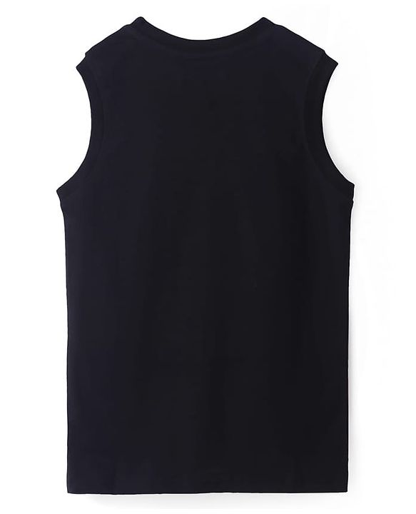 Pine Kids Cotton Knit Sleeveless Tank T-Shirts with Sport Theme & Future is You Print Pack of 5 - Black Purple & Navy Blue