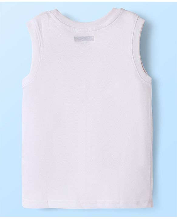Pine Kids Cotton Knit Sleeveless Tank T-Shirts with Sport Theme Print Pack of 5 - Red White & Navy Blue
