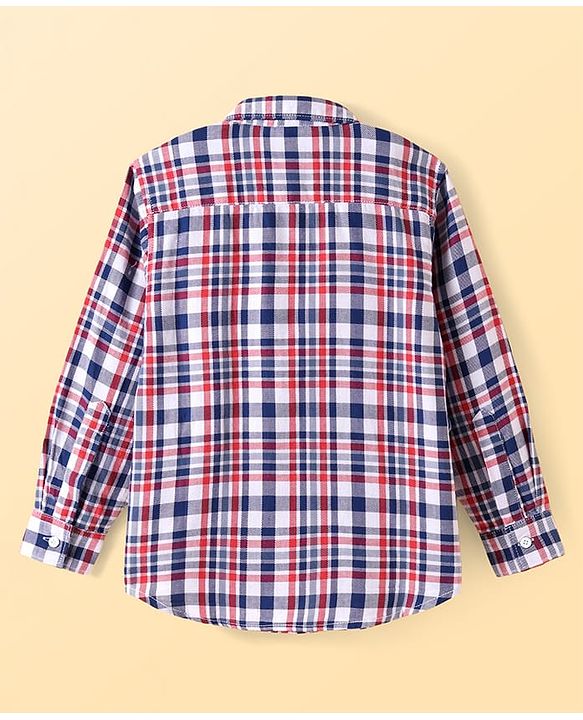 Pine Kids Cotton Woven Full Sleeves Checkered Shirt with T-Shirt - Lilac
