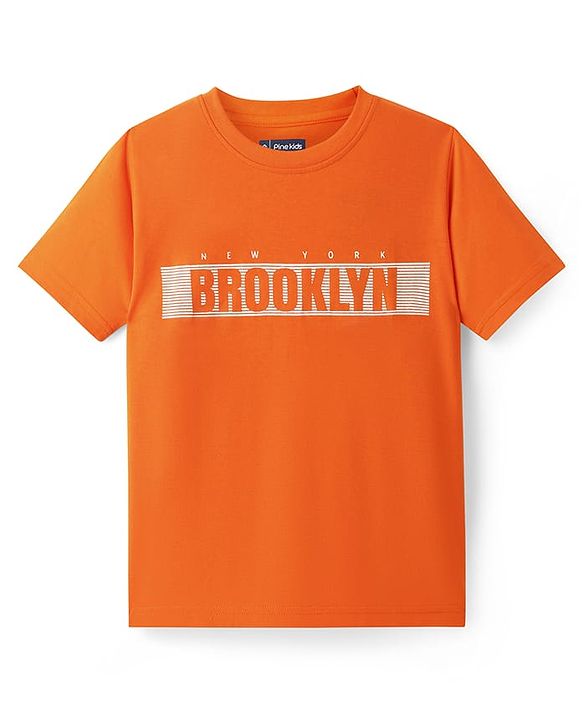 Pine Kids Cotton Knit Half Sleeves T-Shirts with Text Print Pack of 5 - Multicolor