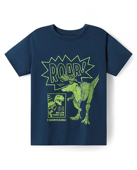Pine Kids Cotton Knit Half Sleeves T-Shirts with Gamer Theme Text Print Pack Of 5 - Red Yellow & Navy Blue