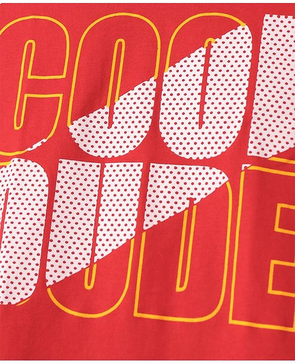 Pine Kids Cotton Knit Half Sleeves T-Shirts with Gamer Theme Text Print Pack Of 5 - Red Yellow & Navy Blue
