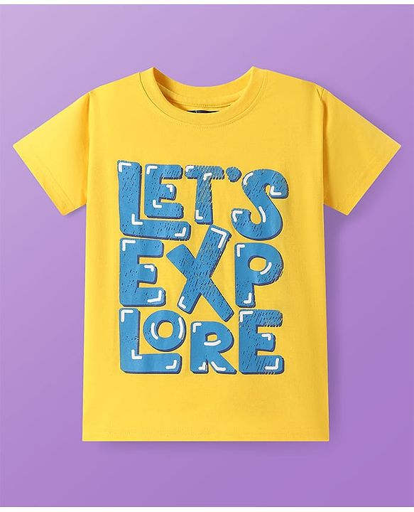 Pine Kids Cotton Knit Half Sleeves T-Shirts with Text Print Pack of 5 - Multicolor