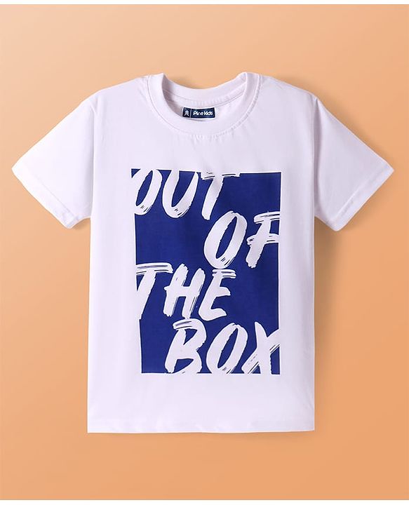 Pine Kids Cotton Knit Half Sleeves T-Shirts with Dino & Text Print Pack Of 5 - White Orange & Purple