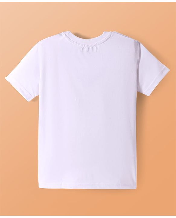 Pine Kids Cotton Knit Half Sleeves T-Shirts with Dino & Text Print Pack Of 5 - White Orange & Purple