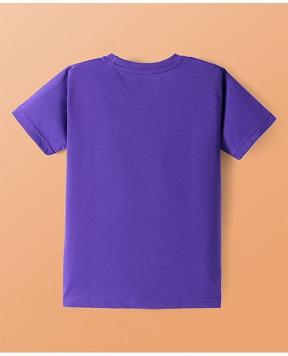 Pine Kids Cotton Knit Half Sleeves T-Shirts with Dino & Text Print Pack Of 5 - White Orange & Purple