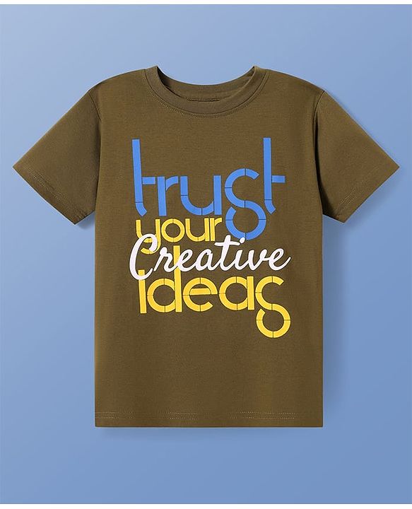 Pine Kids Cotton Knit Half Sleeves T-Shirt with Text Print Pack of 5 - Multicolor