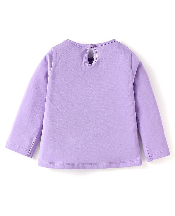 Babyhug Disney Single Jersey Knit Full Sleeves T-Shirts with Minnie & Bambie Graphics Pack of 3 - Pink Green & Purple