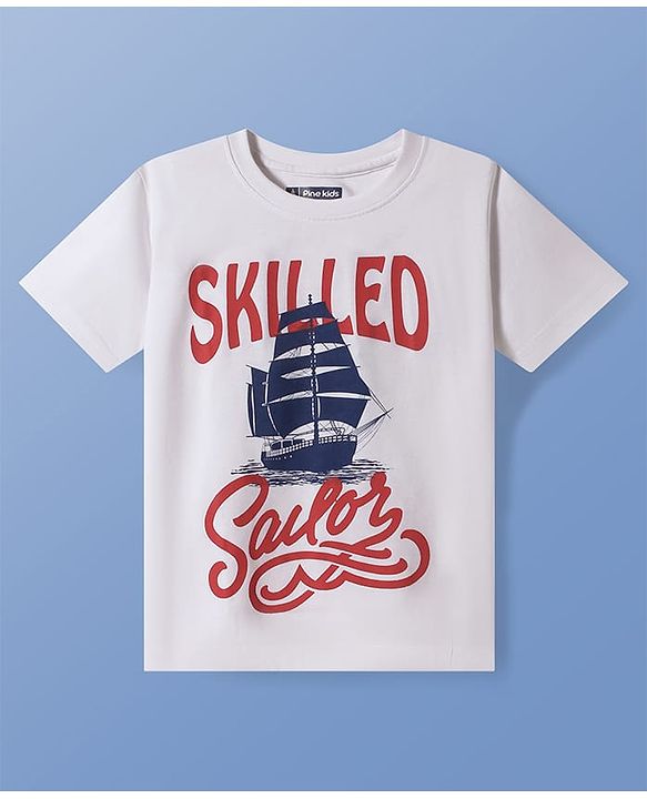 Pine Kids Cotton Knit Half Sleeves T-Shirts With Sport Theme Print Pack Of 5 - Red Grey & Black