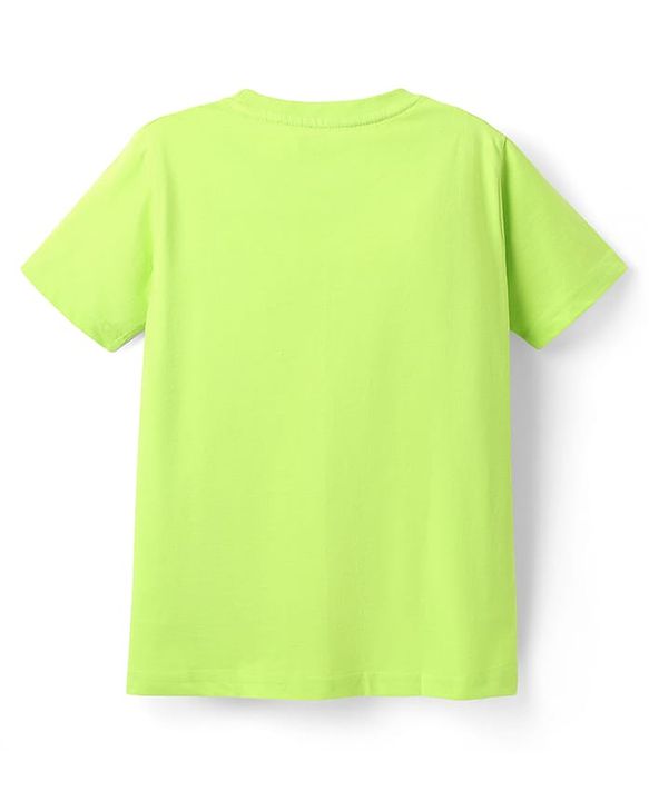 Pine Kids Cotton Knit Half Sleeves T-Shirts With  Race the Waves Text Print Pack of 5 - Red Limegreen & Blue