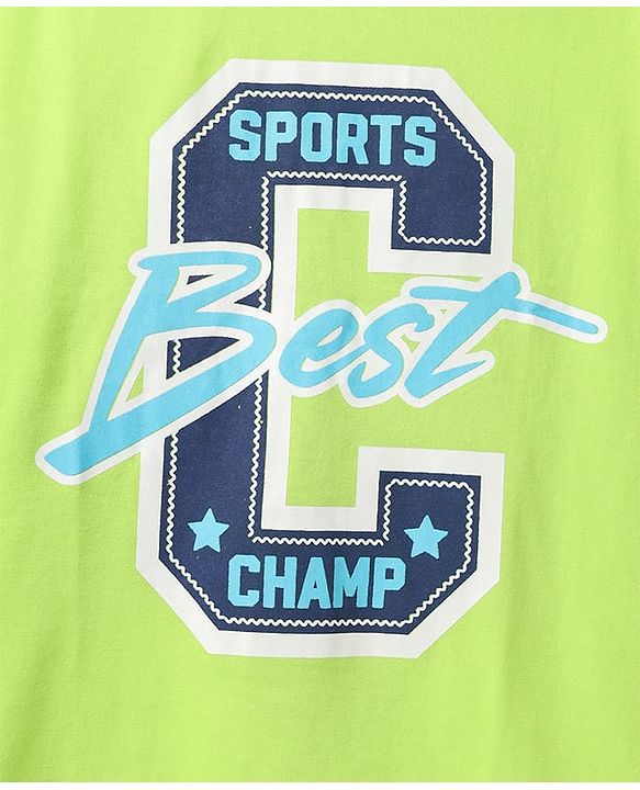 Pine Kids Cotton Knit Half Sleeves T-Shirts With  Race the Waves Text Print Pack of 5 - Red Limegreen & Blue