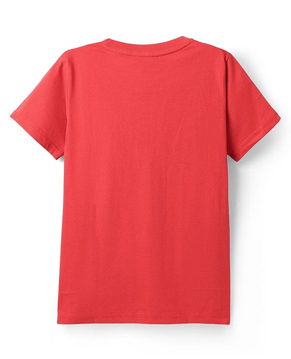 Pine Kids Cotton Knit Half Sleeves T-Shirts With  Race the Waves Text Print Pack of 5 - Red Limegreen & Blue
