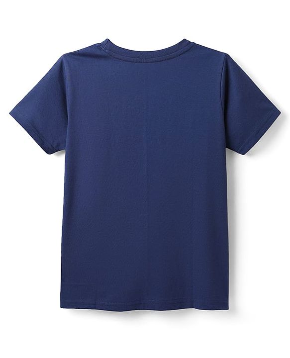 Pine Kids Cotton Knit Half Sleeves T-Shirts With Sun & Surf Text Print Pack of 5 - Plum Yellow & Navy Blue