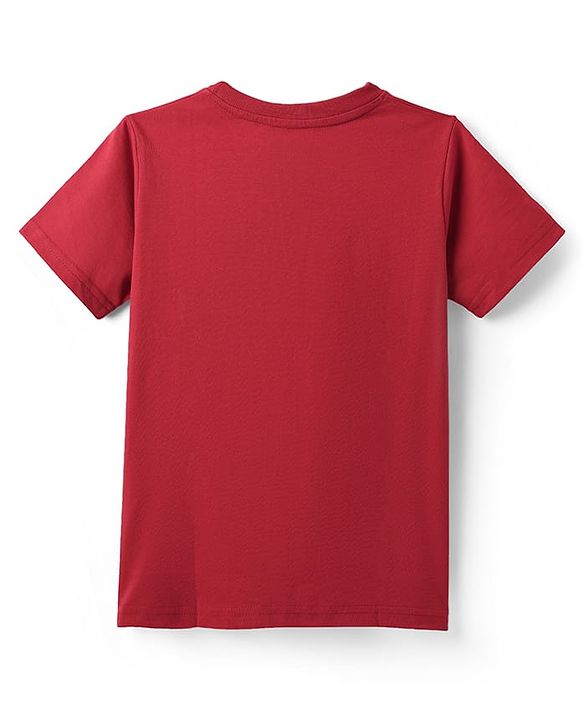 Pine Kids Cotton Knit Half Sleeves T-Shirts With Sun & Surf Text Print Pack of 5 - Plum Yellow & Navy Blue
