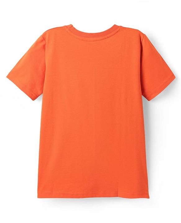 Pine Kids Cotton Knit Half Sleeves T-Shirts With Cool Dude Text Print Pack of 5 - Plum Orange & Light Blue