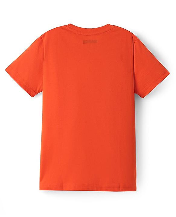 Pine Kids Cotton Knit Half Sleeves T-Shirt with Lets Play Hard Text Print Pack of 5 - Yellow Orange & Red