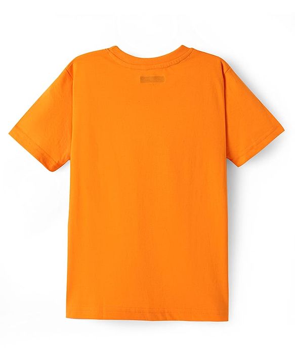 Pine Kids Cotton Knit Half Sleeves T-Shirt with Lets Play Hard Text Print Pack of 5 - Yellow Orange & Red