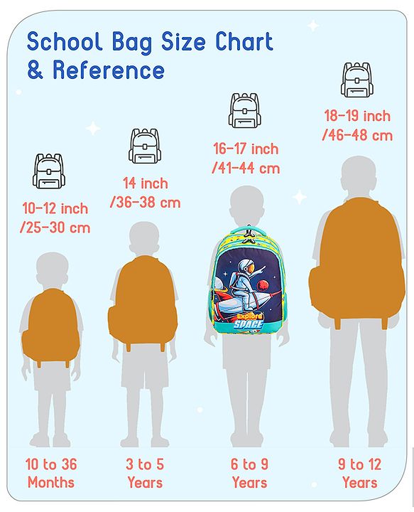 Babyhug Explore Space School Backpack|2 Main Compartments, 1 Front Pocket, 2 side Bottle Pockets|Water Resistant|Long lasting and Durable Zippers | Comfortable back cushioning | For School, Travel and Outdoors|Yellow- 16inches
