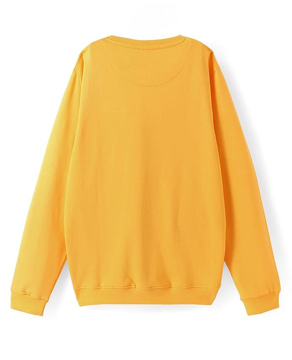 Pine Kids Marvel Terry Knit Full Sleeves Drop Shoulder  Sweatshirt with Captain America Graphics - Yellow