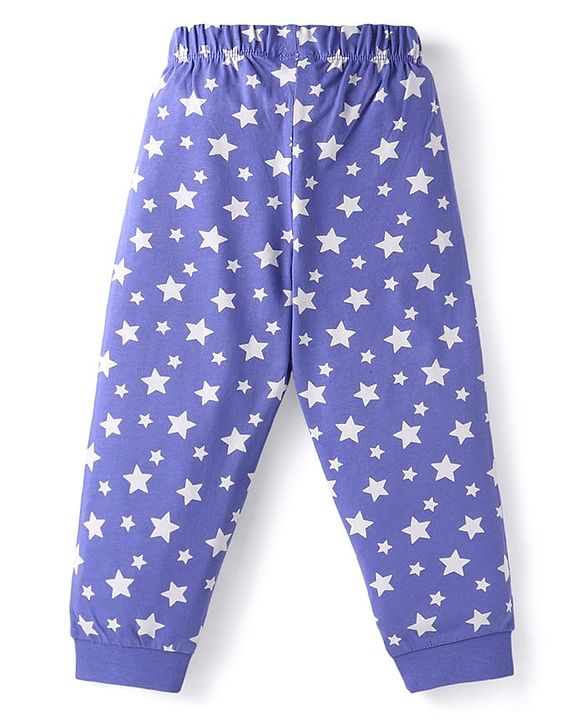 Babyhug Disney Single Jersey Knit Full Sleeves Olaf Printed Night Suit - Blue