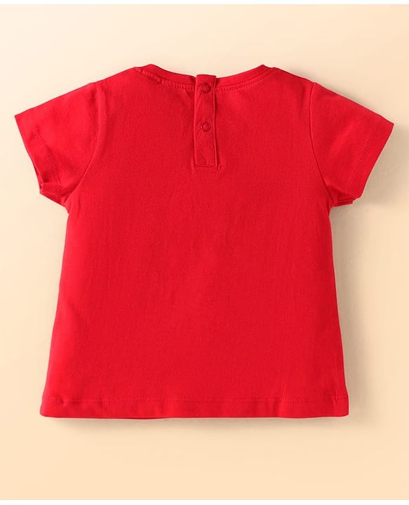 Babyhug Disney Single Jersey Knit Half Sleeves T-Shirts With Minnie Mouse Graphics Pack Of 3 - Red & White