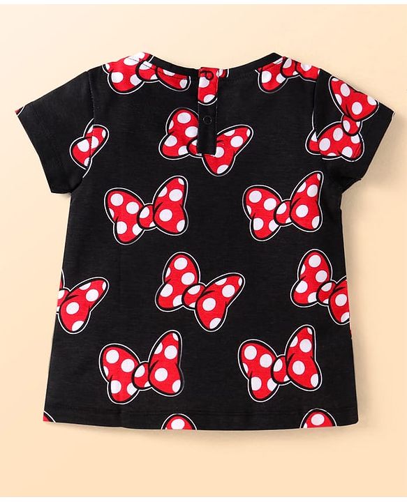 Babyhug Disney Single Jersey Knit Half Sleeves T-Shirts With Minnie Mouse Graphics Pack Of 3 - Red & White