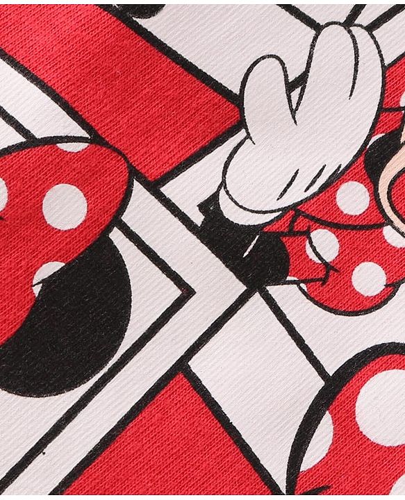Babyhug Disney Single Jersey Knit Half Sleeves T-Shirts With Minnie Mouse Graphics Pack Of 3 - Red & White