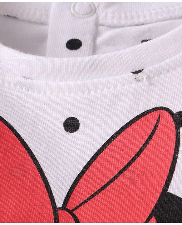 Babyhug Disney Single Jersey Knit Half Sleeves T-Shirts With Minnie Mouse Graphics Pack Of 3 - Red & White