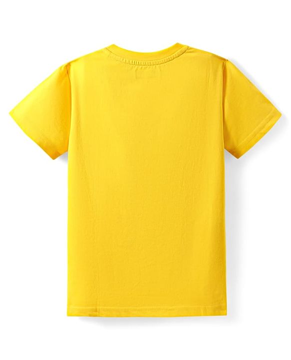 Pine Kids Cotton Knit Half Sleeves T-Shirt with Text Print Pack of 3 - Yellow Navy Blue & Green
