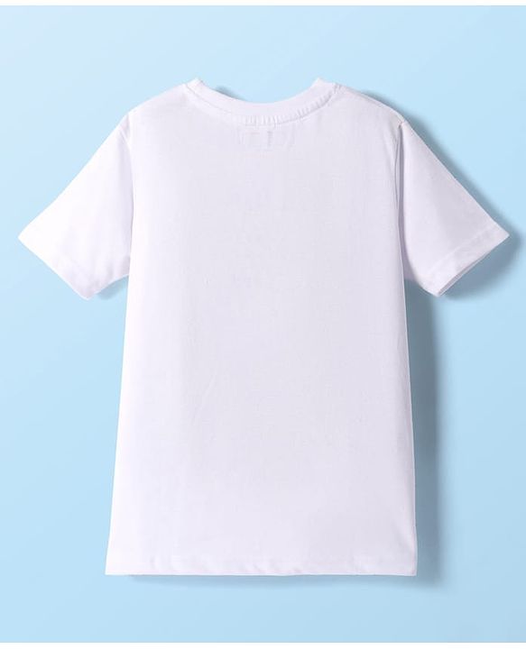Pine Kids Cotton Knit Half Sleeves T-Shirt with Text Print Pack of 3 - White Blue Black