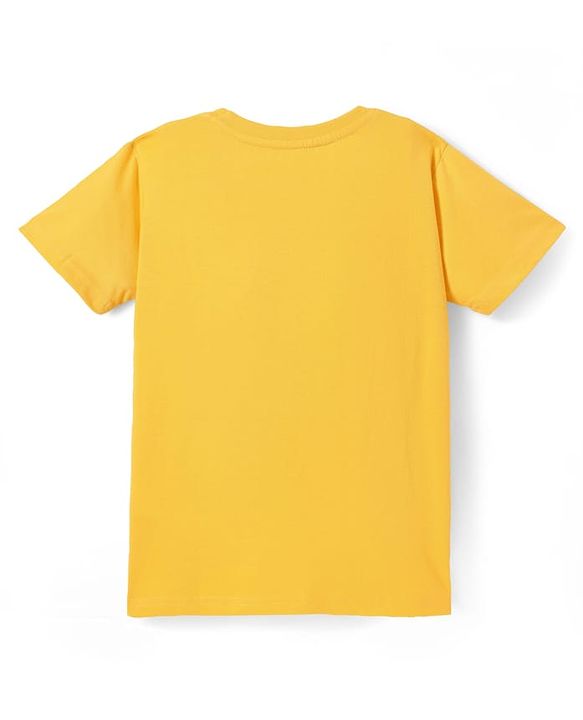 Pine Kids Cotton Knit Half Sleeves T-Shirt with Text Print Pack of 3 - Orange Yellow & Teal Blue