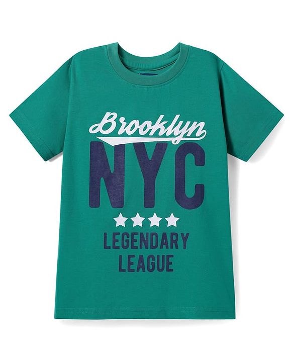 Pine Kids Cotton Knit Half Sleeves T-Shirt with Text Print Pack of 3 - Orange Yellow & Teal Blue