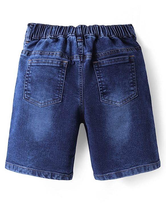 Pine Kids Above Knee Length Washed Shorts - Navy Blue