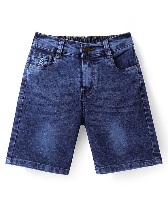 Pine Kids Above Knee Length Washed Shorts - Navy Blue