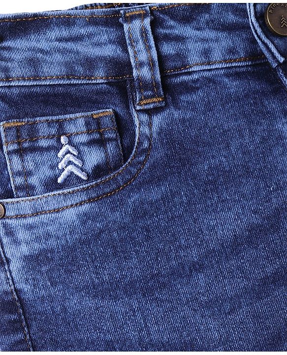 Pine Kids Above Knee Length Washed Shorts - Navy Blue