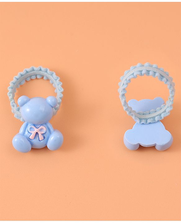 Babyhug Hair Rubber Bands with Teddy Applique Pack of 10 - Multicolor