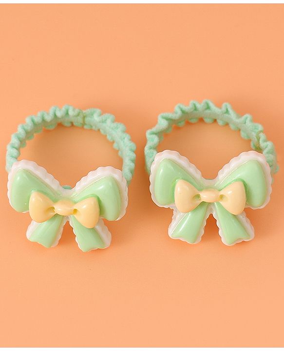 Babyhug Hair Rubber Bands With Bow Applique Pack of 10 - Multicolour