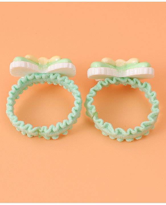 Babyhug Hair Rubber Bands With Bow Applique Pack of 10 - Multicolour