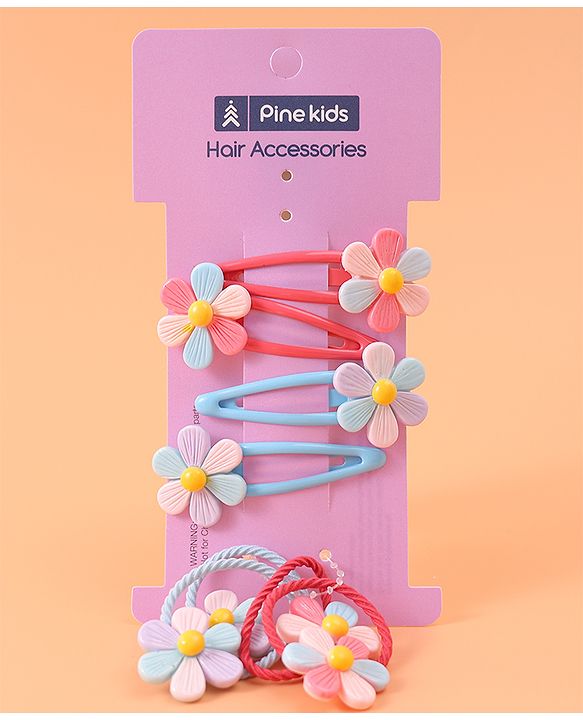 Pine Kids Hair Accessories Combo Sets - Red & Blue