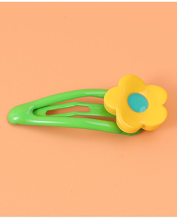 Babyhug Free Size Snap Clips with Floral Applique  Pack of 10 - Red & Green