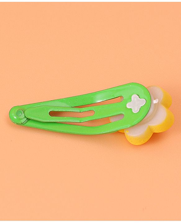 Babyhug Free Size Snap Clips with Floral Applique  Pack of 10 - Red & Green