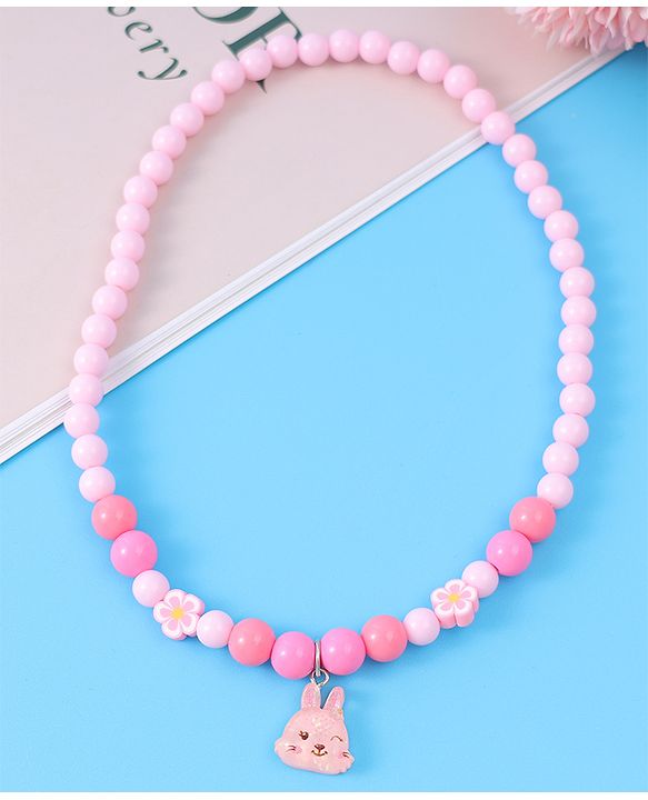 Babyhug Free Size Jewellery Set with Bunny & Bow Applique - Pink