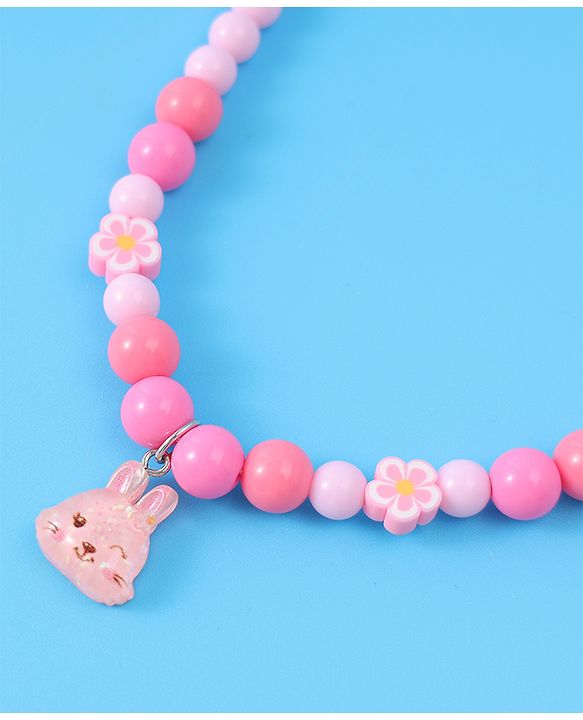 Babyhug Free Size Jewellery Set with Bunny & Bow Applique - Pink