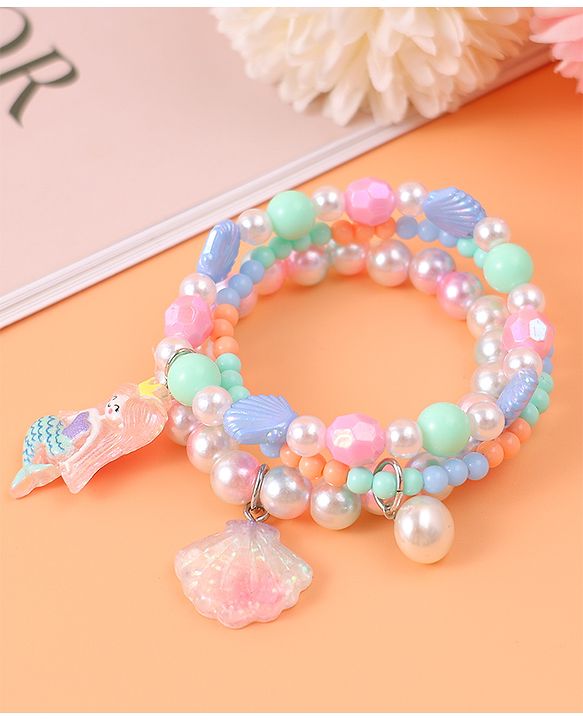 Babyhug Bracelets & Bangles with Mermaid Applique Free Size Pack of 3 - Multicolor